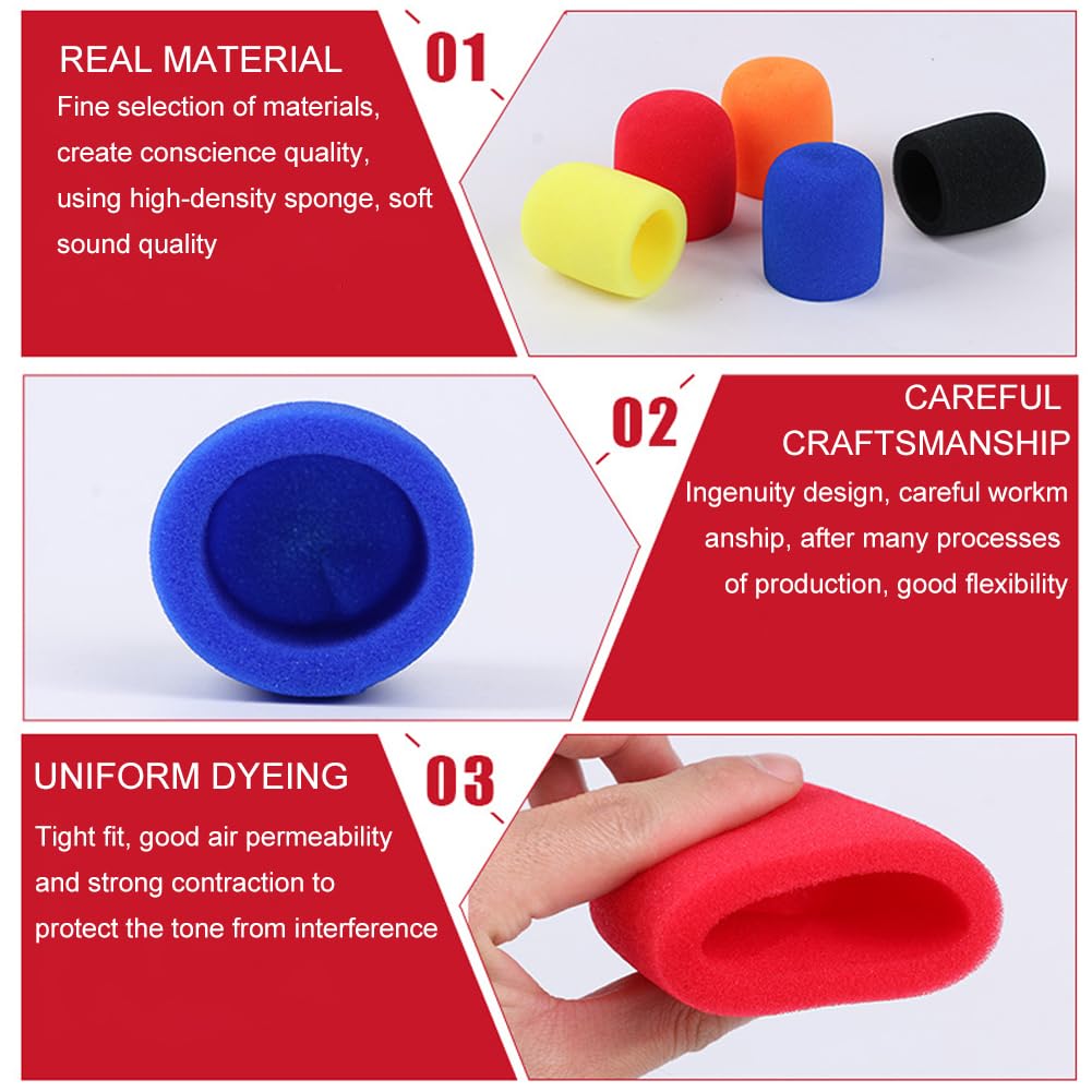 8 Protections Micro Casque - Mousse Anti-vent - Noir - Haute Densité