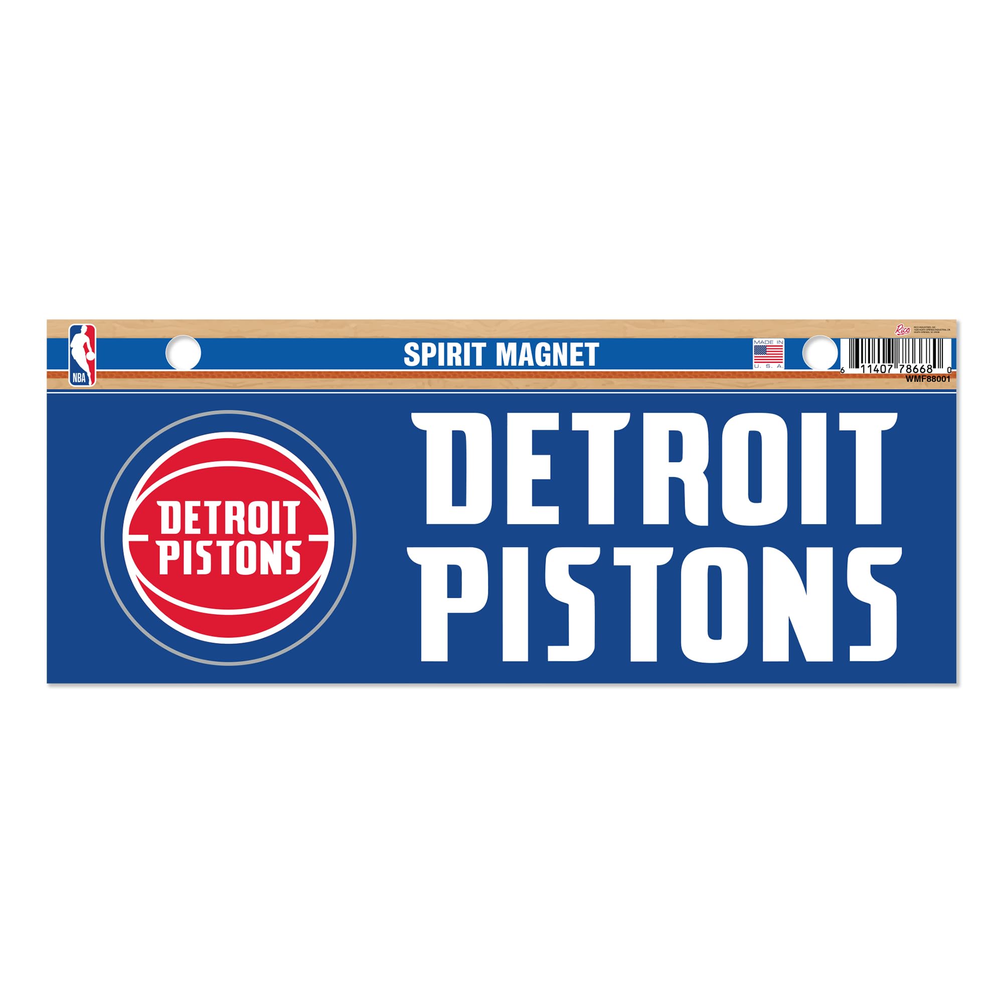Rico Industries NBA Basketball Detroit Pistons 4 x 10 Team Spirit Magnet - Car, Home Décor - Refridgerator, Office, Kitchen