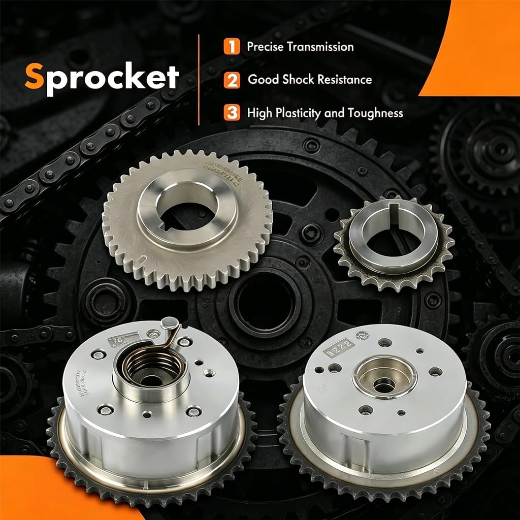 Engine Timing Chain Kit W/Sprocket & Tensioner & Guide Compatible with Kia Optima 2014-2017, Sorento 2012-2015, Sportage 2011-2016 - DOHC L4 2.0L 2.4L- Replace# 24350-2G750,24370-2G750,G4KH/G4KJ