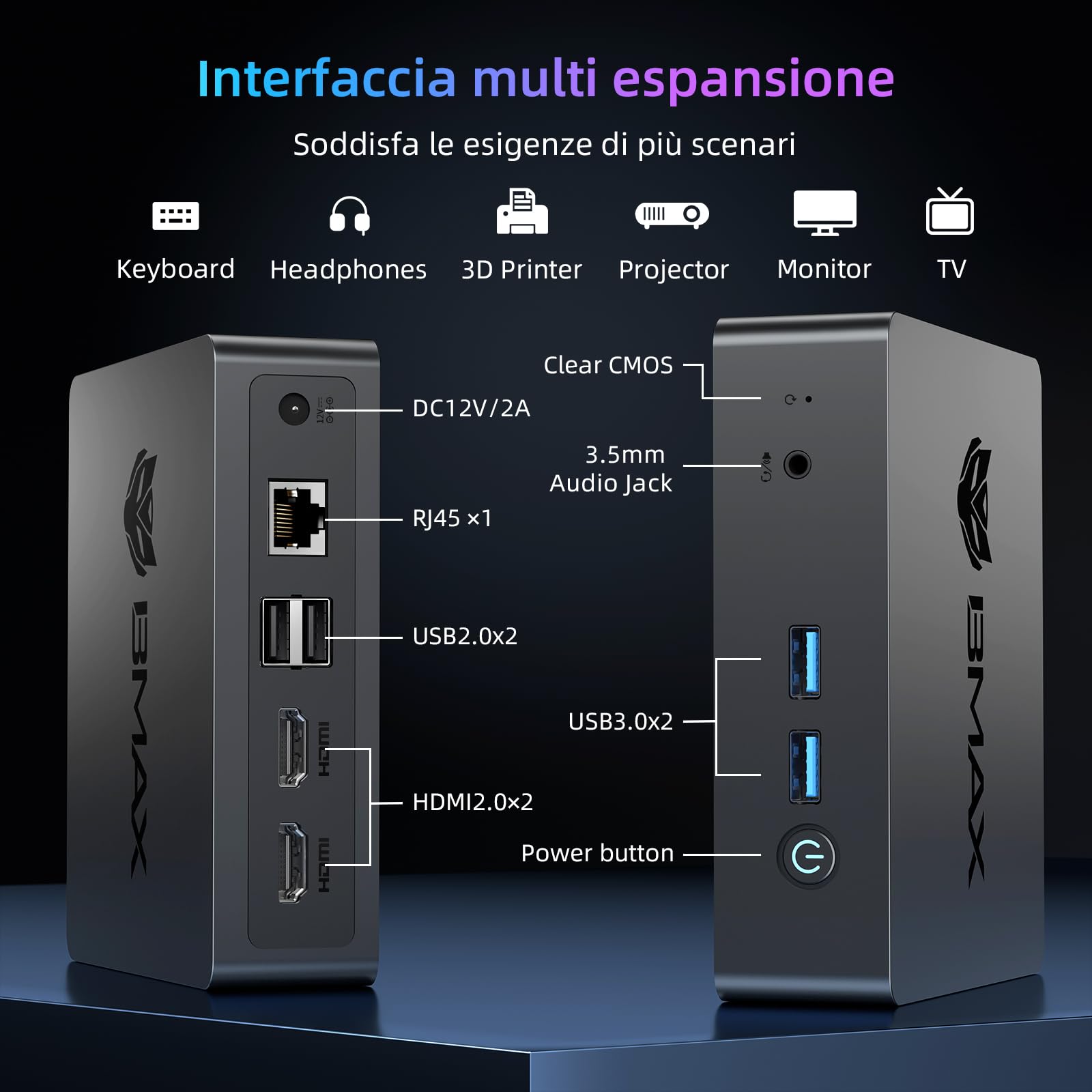 BMAX Mini PC con Win 11Pro 8GB LPDDR4 + 256GB M.2 SSD, Ιntel Jasper Lake N5095 (fino a 2.9GHz, 4C/4T), Mini Computer, Dual HDMI Display, 4K UHD, Gigabit Ethernet, Wi-Fi 5, BT 5.0, Avvio automatico,WOL