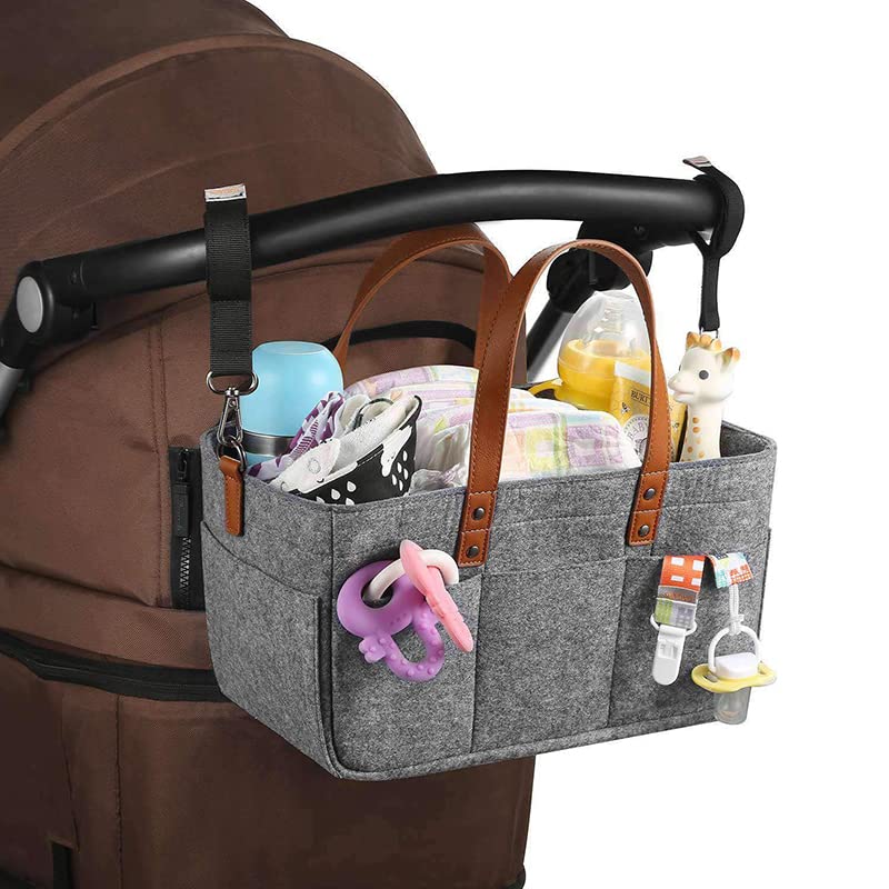 PeraBella Organizer per pannolini per bambini con manico, cestino regalo per doccia per ragazzi e ragazze, cestino portatile per pannolini, cestino portaoggetti per salviette, essenziale per la