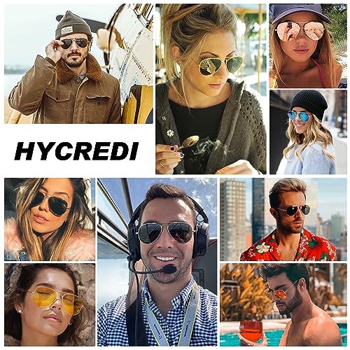 Hycredi Aviator Polarized Classic Sunglasses for Men Women Driving UV400 Protection Shades2