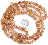 Vista 4 de Cuentas sueltas de piedra natural de grava de jade amarillo de 0.236-0.315 pulgadas, chips de piedras preciosas para hacer joyas, forma libre, 34