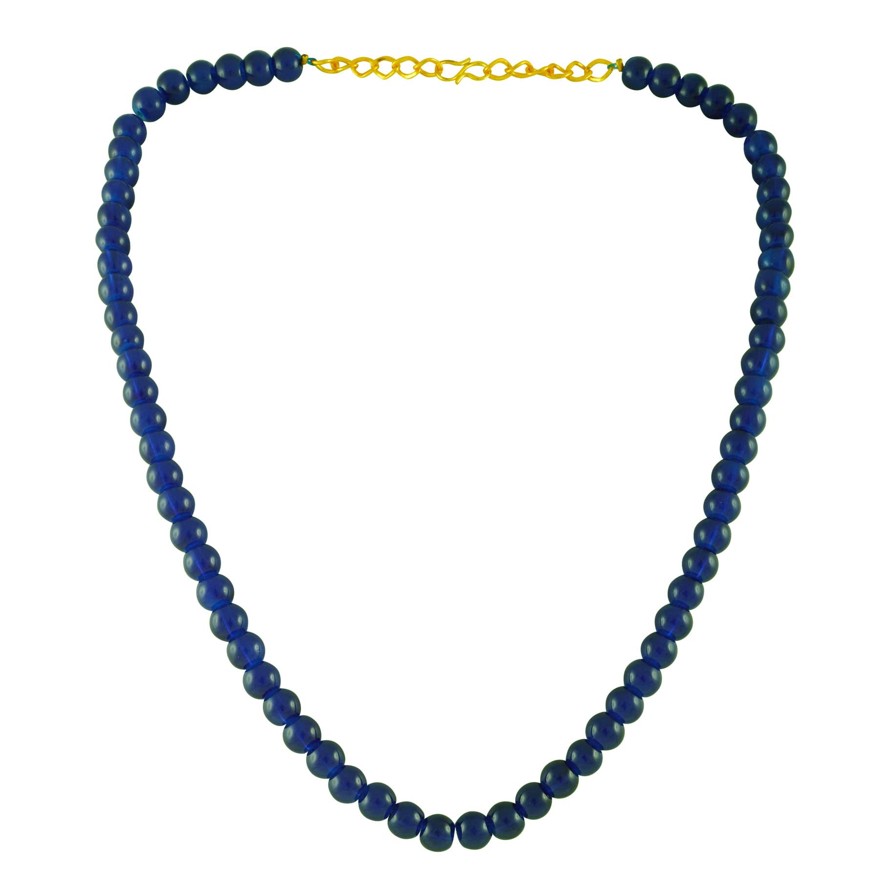 Okos Fashion Jewellery Gold Plated Elegant Blue Artificial Pearl Necklace Set/Jewellery Set With Adjustable Bracelet For Girls and Women NL1000597BLU