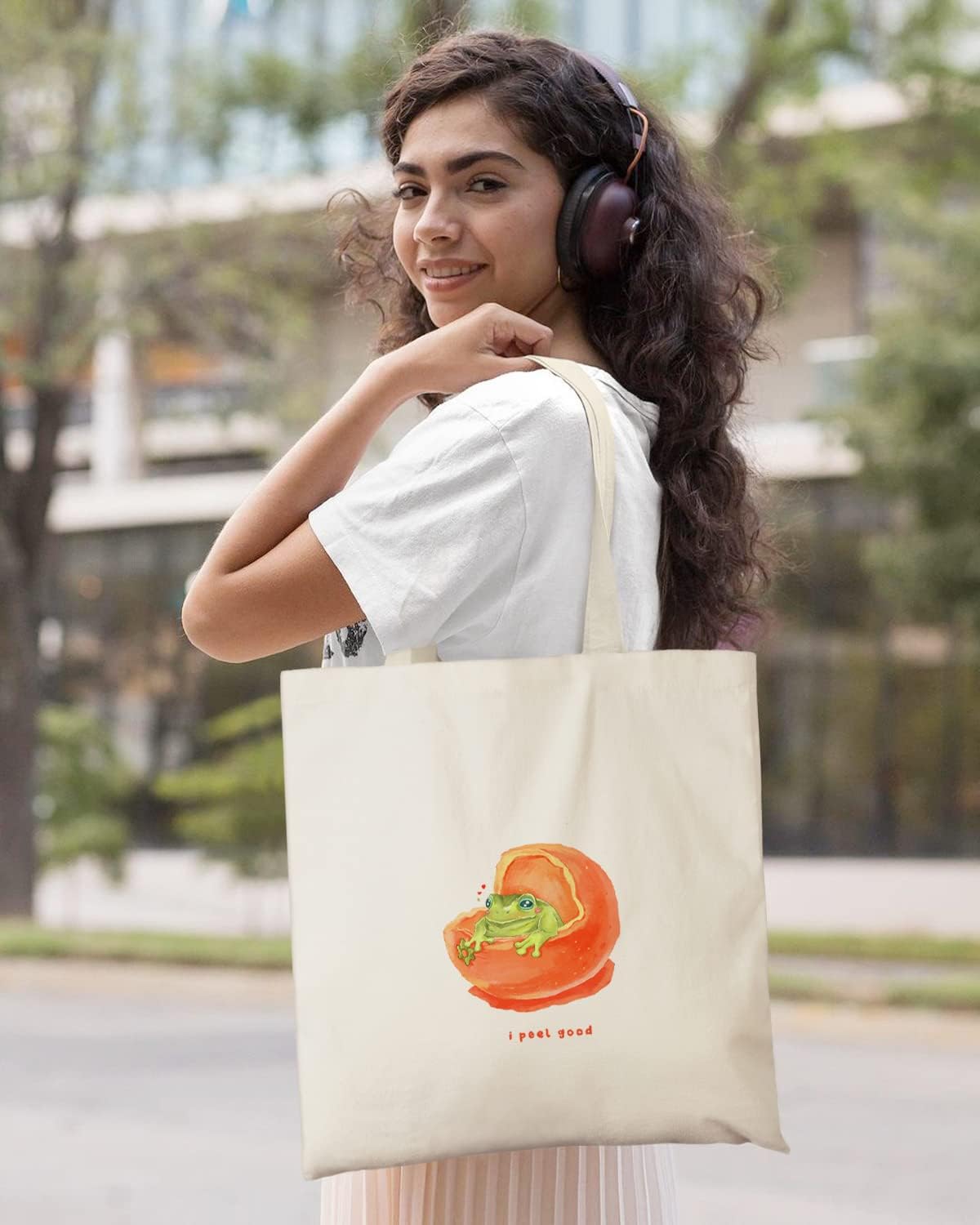 AUSVKAI Canvas Tote Bag Aesthetic for Women, Cute Reusable Cloth Cotton Bags for Shopping Beach Grocery image 3