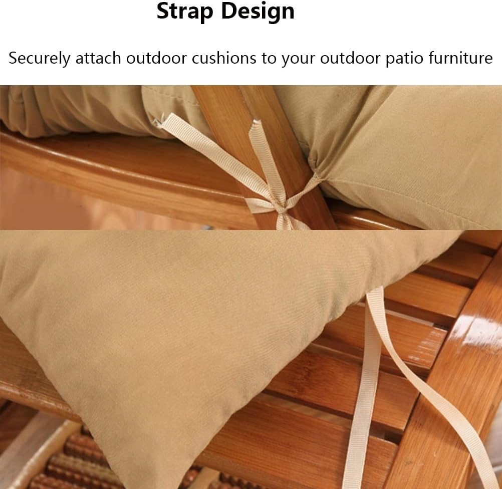 TSJDSKT Coussin Chaise Berçante Dossier Jardin Intérieur Extérieur Lavable Camel 48x120cm