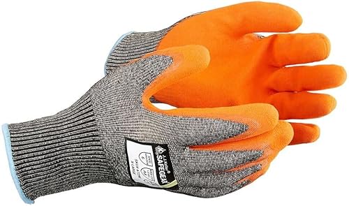 Guantes de trabajo resistentes a los cortes de alta resistencia, nivel A8, recubiertos de nitrilo, pantalla táctil, SAFEGEAR