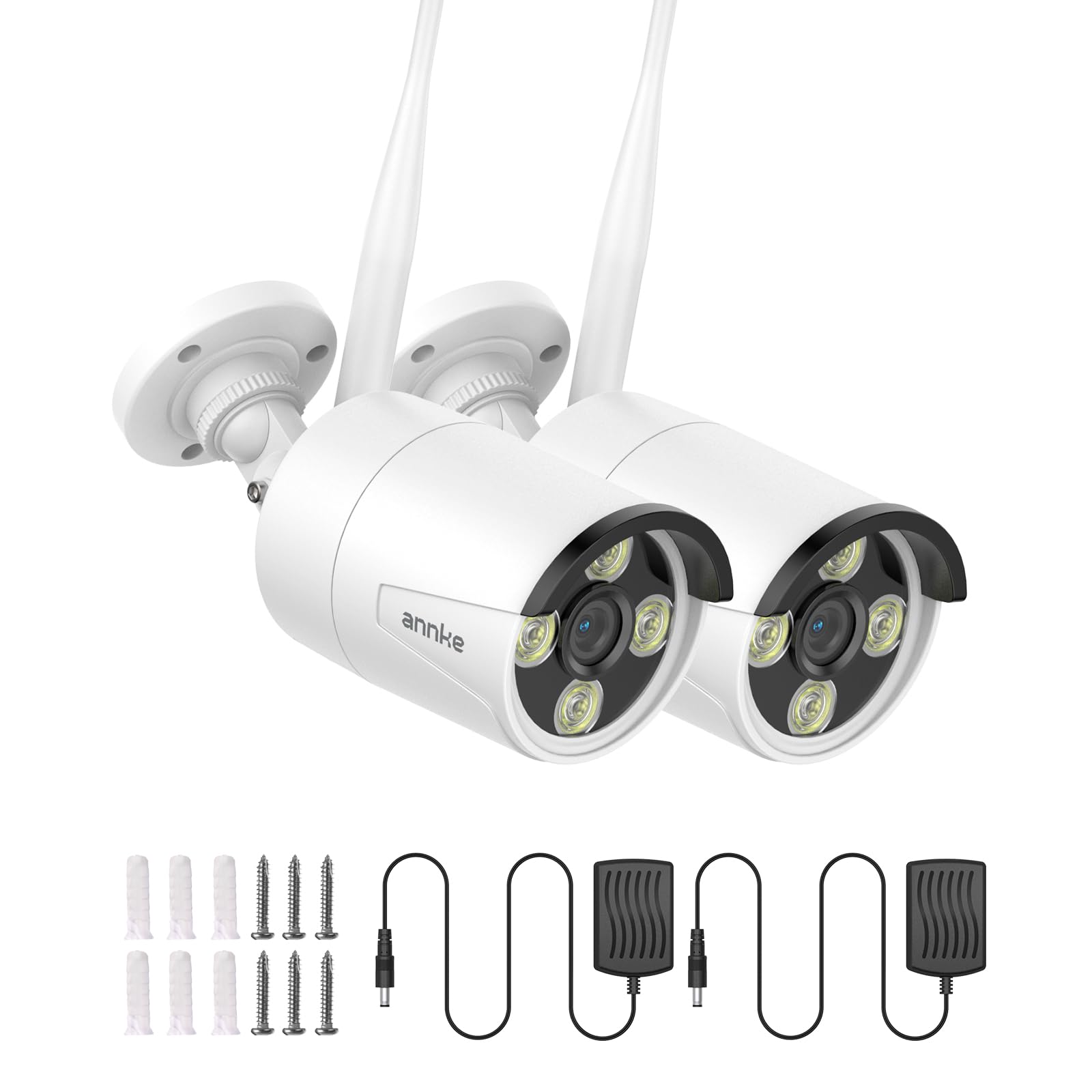 ANNKE 4K/8MP Telecamera WiFi Esterno Senza Fili, Rilevamento Movimento PIR, Audio a 2 Vie, Visione Notturna IR 30 metri, Compatibile con ANNKE 4CH/10CH/16CH Kit Videosorveglianza WiFi