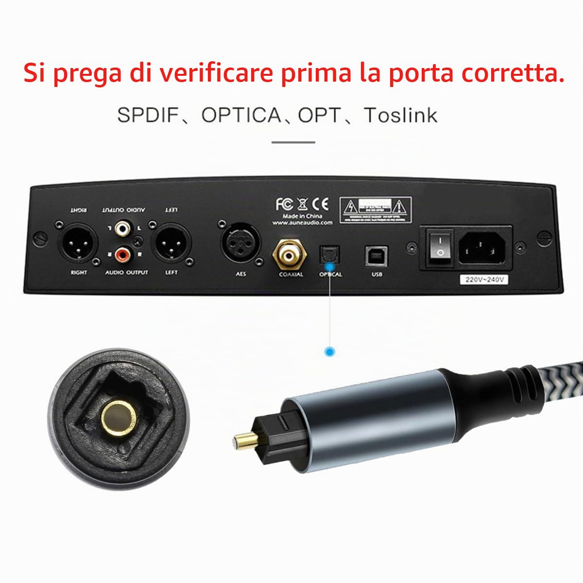 Cavo audio ottico tipo C a SPDIF Toslink, adattatore maschio per interfaccia audio in fibra ottica digitale da USB-C a maschio per computer desktop e laptop (180 cm)
