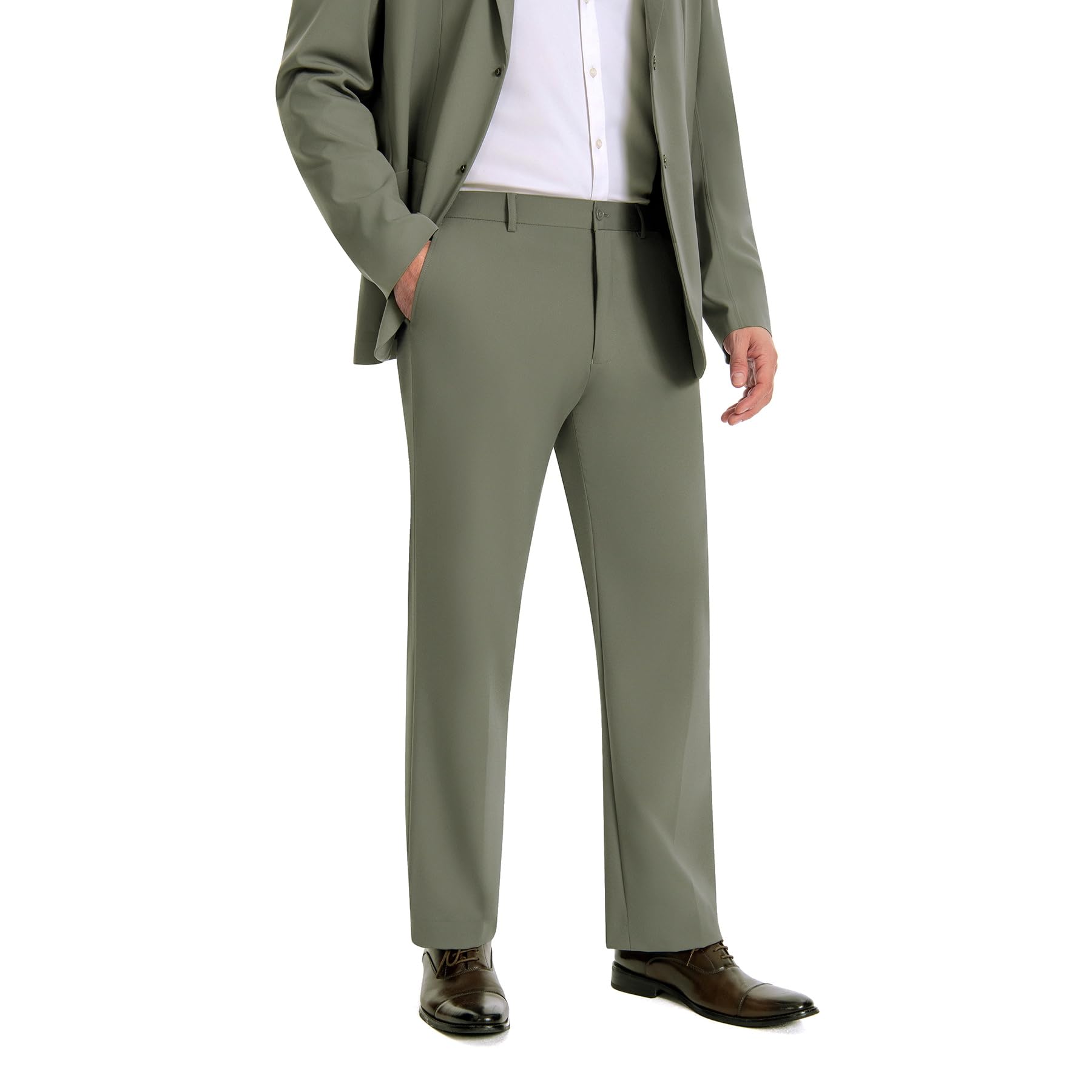 Allthemen Abito da Uomo 2 Pezzi Puro Colore Completo Elasticità Casual da Lavoro Smoking Elegante Sposa