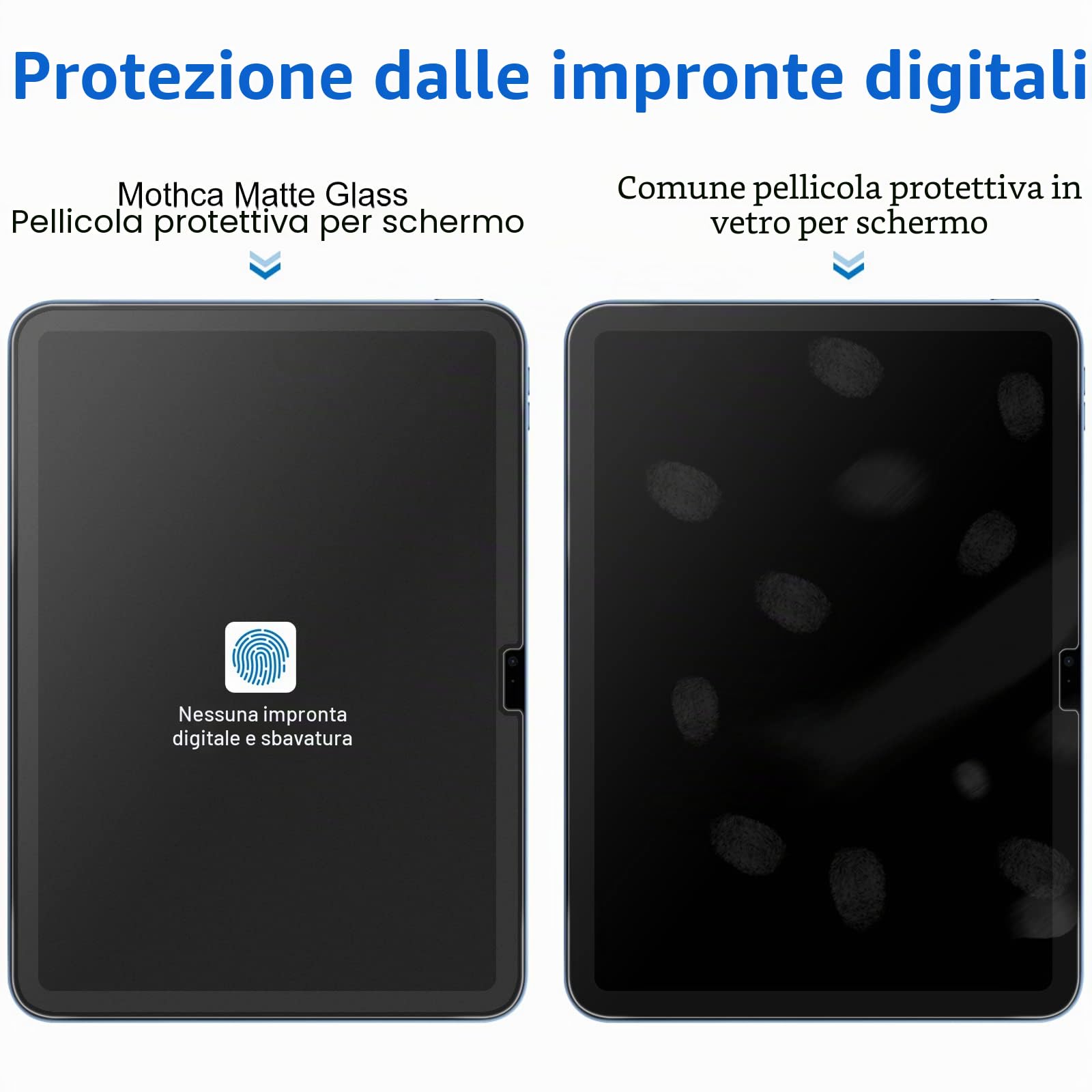 Mothca Pellicola Opaca per iPad A16 11" 2025, Vetro Temperato Opaco 9H Antiriflesso 2 Pezzi