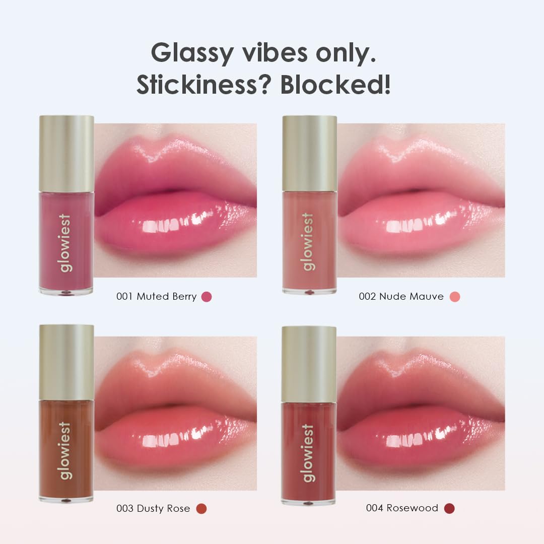 glowiest Dream Glow Tinted Lip Oil ; 3-in-1 Formula: Lip Gloss with a high shine finish, Non-sticky Long Lasting | Korean Plumped Tinted Lip Oil - 0.19 fl. oz. 5.7 ml (001 MUTED BERRY, Original) - Image 6