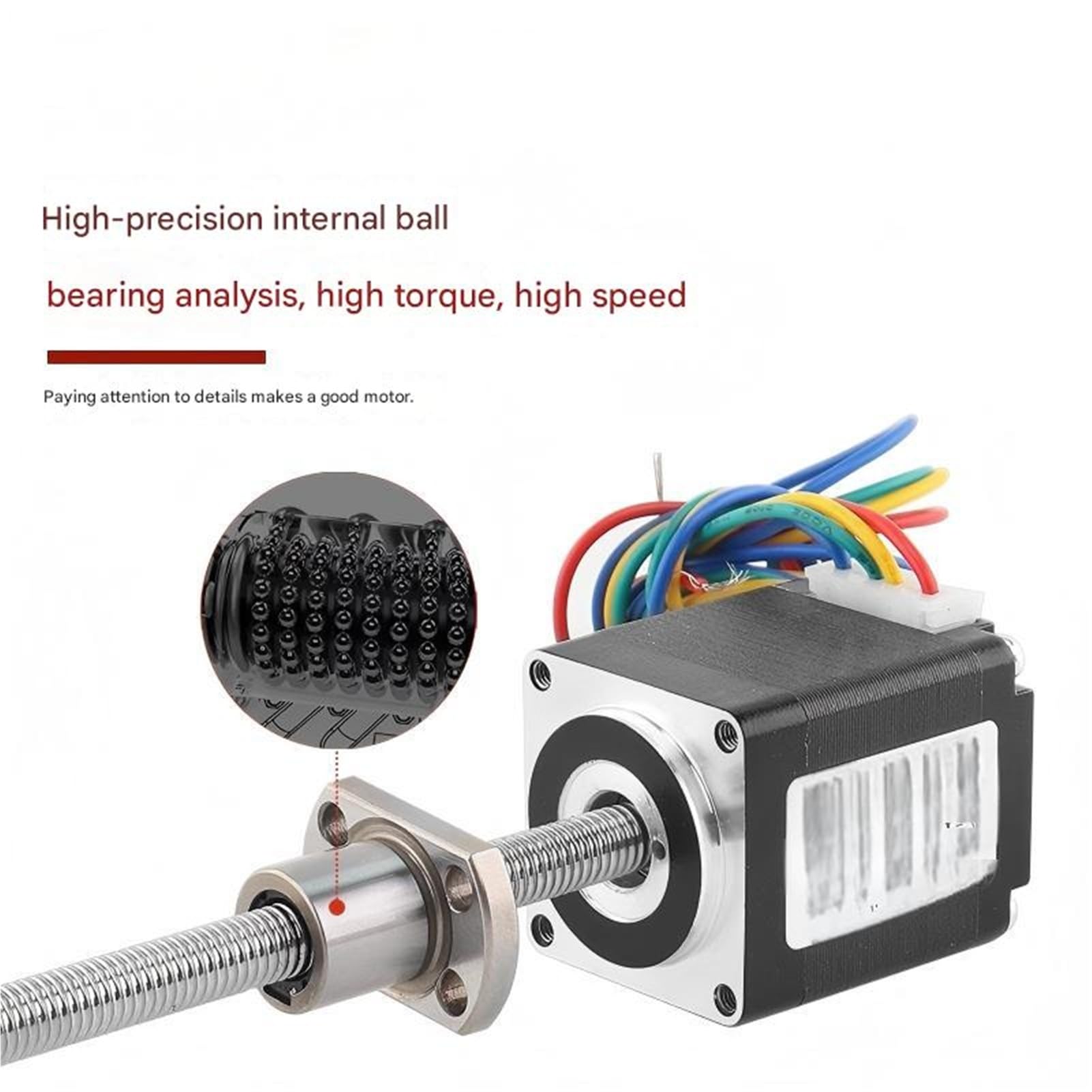 Motor paso a NEMA 8 L 150MM con husillo de bolas 0401 for impresora 3D CNC motor(Height 34mm Lead screw 0401)
