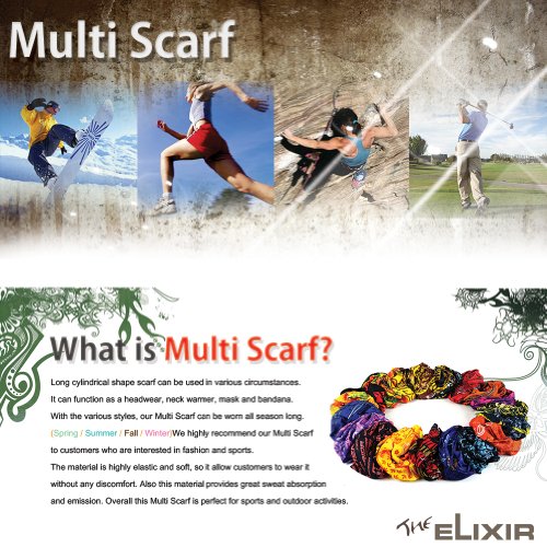 The Elixir Seamless Outdoor Sport Bandanna Headwrap Neck Gator Face Mask Scarf Wrap, 12-In-1 High Elastic Magic Headband & Collars Muffler Scarf Face Mask With Uv Resistance #TOP1