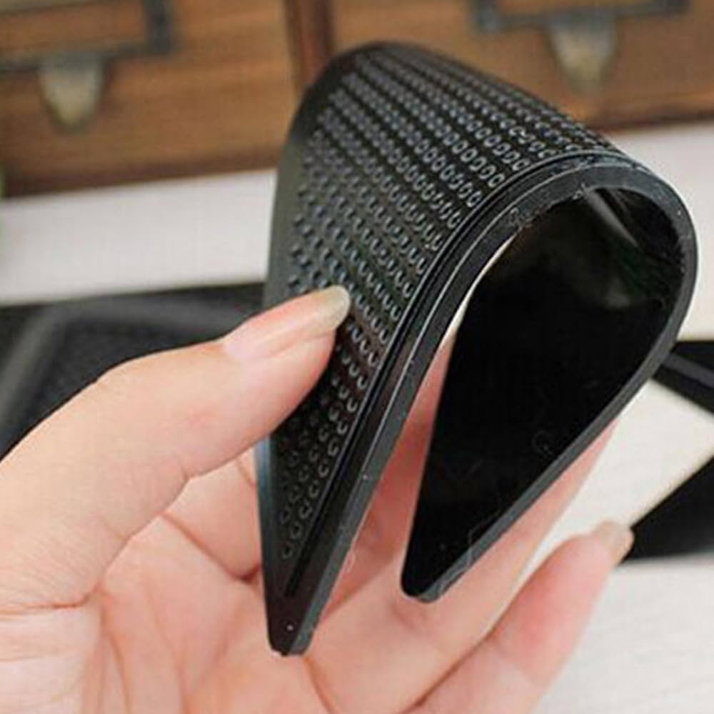 Lot De 8 Bandes Adhésives Antidérapantes Pour Tapis - Forme L, Noir, Pour Sols Lisses