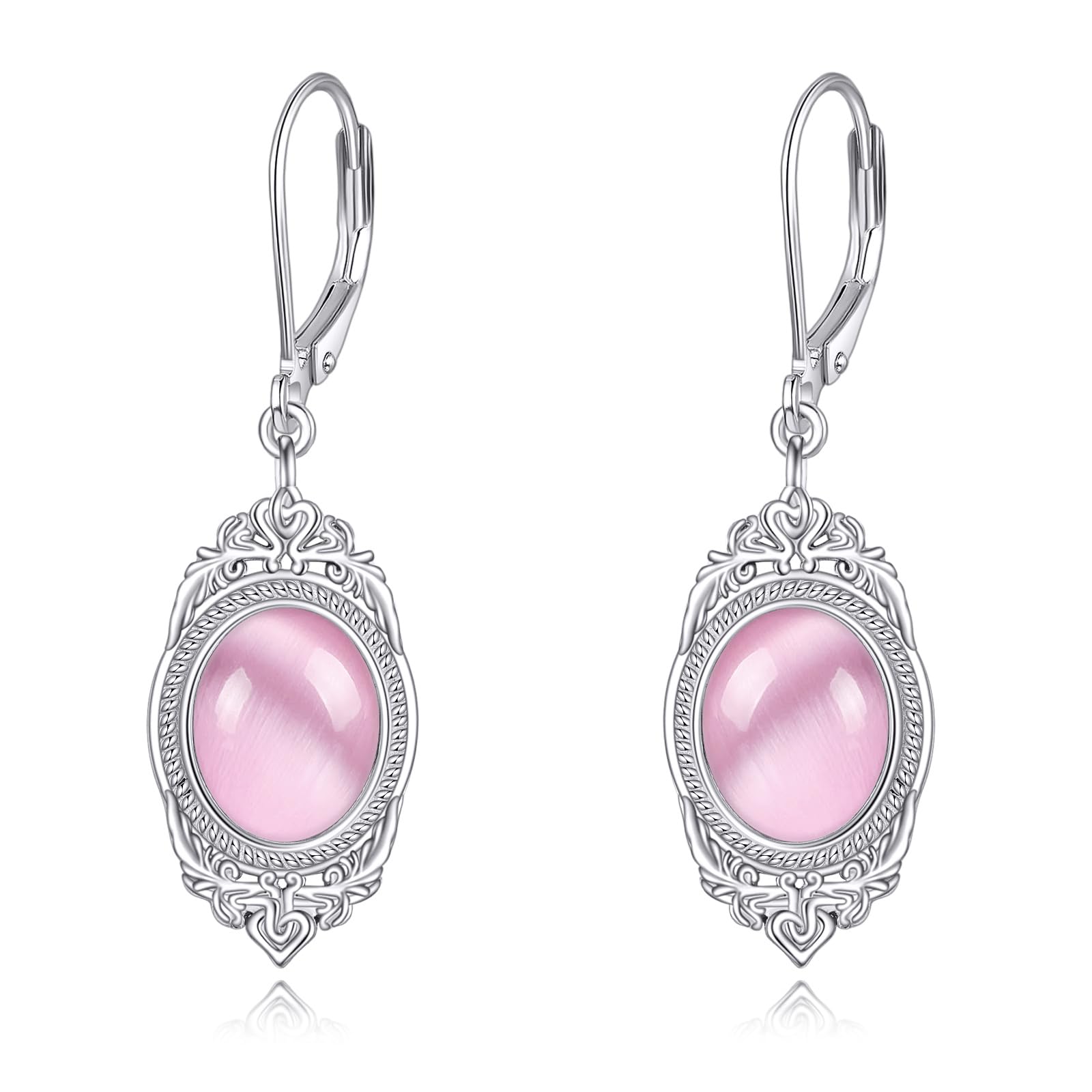 Boucles d'oreilles œil de chat rose argent : fini les bijoux ternes - 7