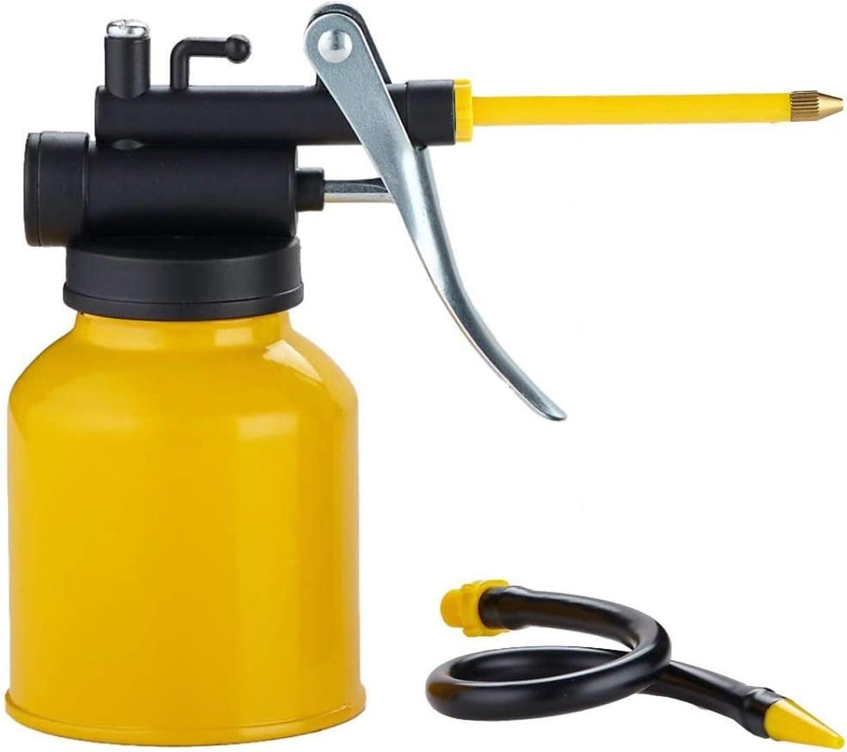 HUAXIU Oil Can Pump Oiler,250ML Metal High Pressure Oiler