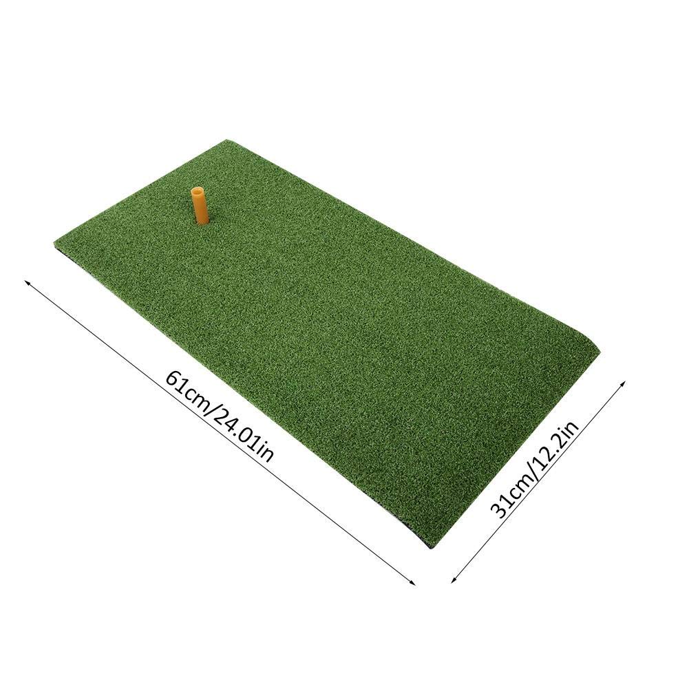 Vikye Tappetino da golf, 24 x 12,2 x 0,6 pollici, Golf Training Net Golf Hitting Mat Indoor Home Outdoor Golf Swing Practice Tappeto Erba con Gomma Golf Tee