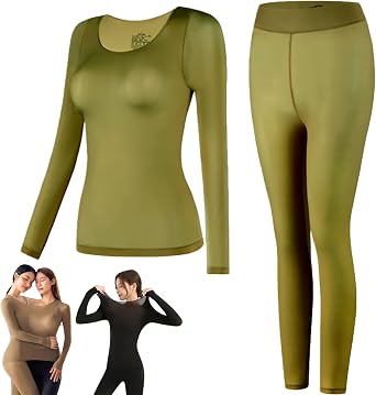 Seamless Elastic Thermal Inner Wear for Women, Ultra-Thin Self-Heating Underwear, Thermals Top and Bottom Set