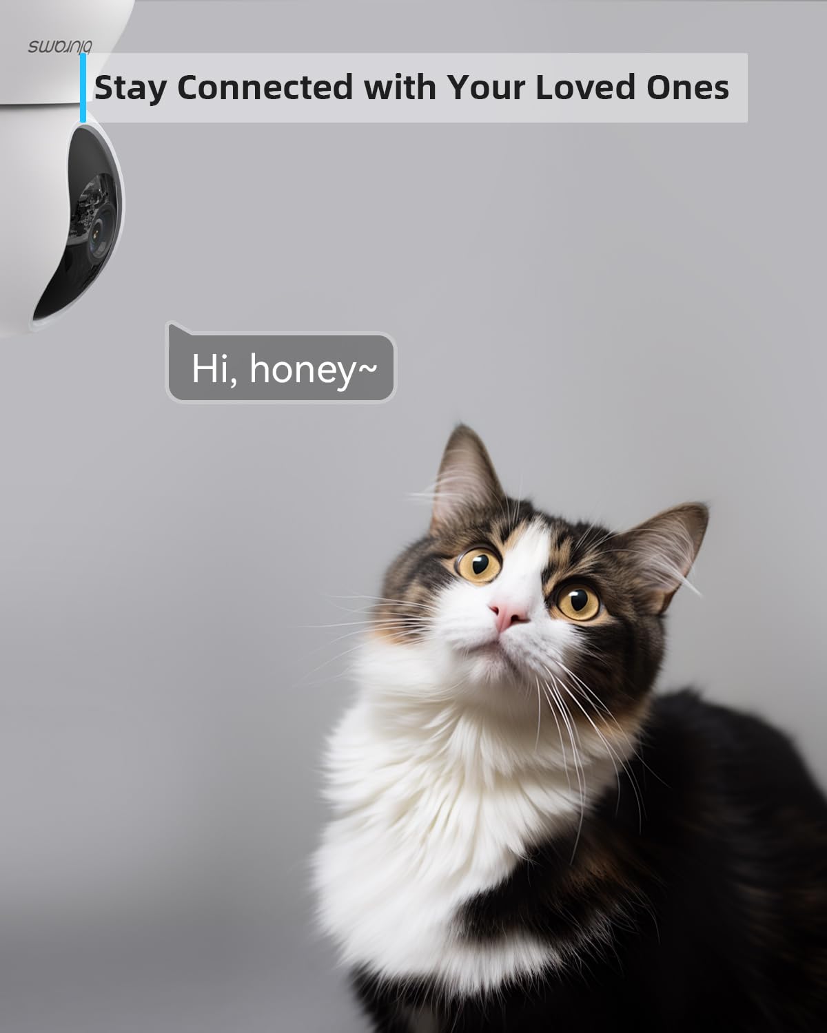 blurams Wewnętrzna kamera Wi-Fi, kamera monitorująca 2K, obrót o 360°, noktowizor, śledzenie ruchu, 2,4 GHz/5 GHz, dwukierunkowy dźwięk kompatybilny z Alexa