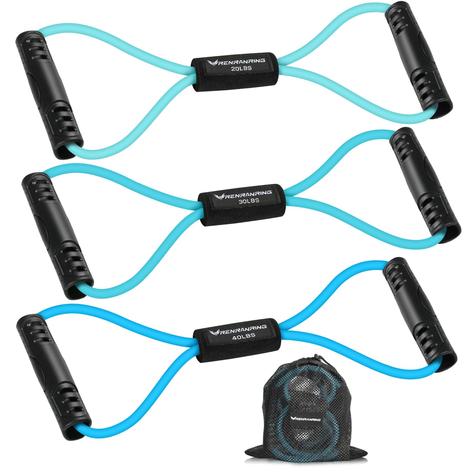 Resistance Bands with Handles, Figure 8 Fitness Bands, Exercise Bands Set
