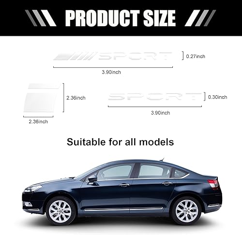 Miniatura 2 de Kewucn 14 PCS Calcomanías para Automóvil, Pegatinas Traseras de Coche con Logo Deportivo y Calcomanías de Espejo, Rayas Reflectantes de Personalidad