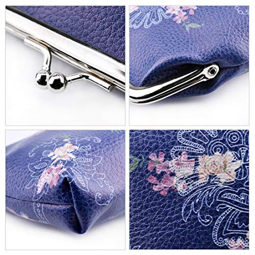 Oyachic 4 Packs Floral Coin Purses Kiss Lock Change Pouch Owl Leather Wallet Butterfly Money Bag Animal Key Holder Bird Trinkets Pouch For Women #TOP2