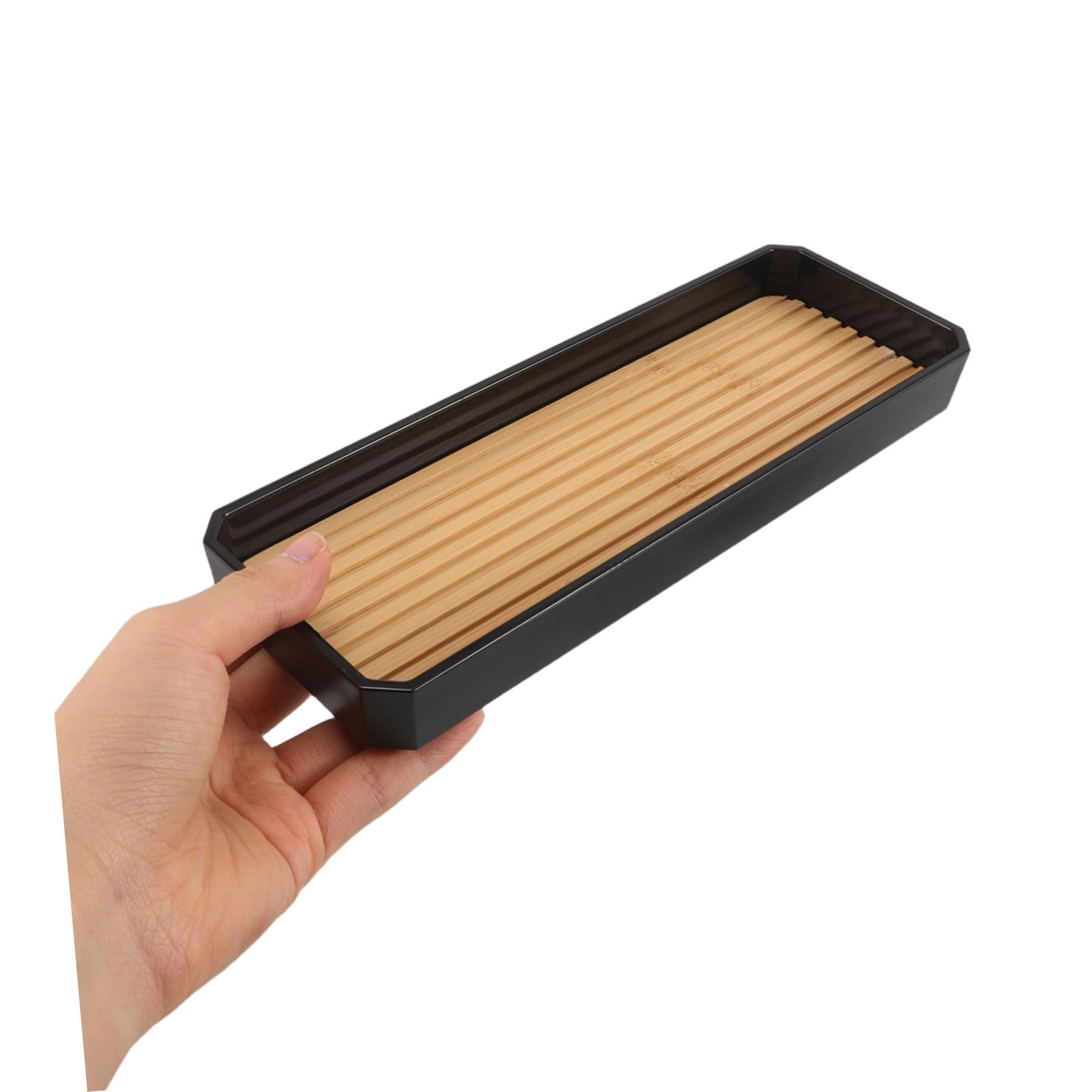 Set de Accesorios de Baño de Bambú Negro Dispensador de Jabón y Soporte para Cepillo de Dientes, Limpieza Fácil y Diseño Moderno para Hogar y Hotel