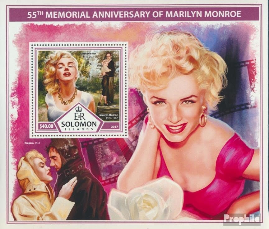 Prophila Collection Salomoninseln Block 672 (Completa. Problema.) MNH ** MNH 2017 Marilyn Monroe (Francobolli per i Collezionisti) Celebrità/Film/Teatro/Radio