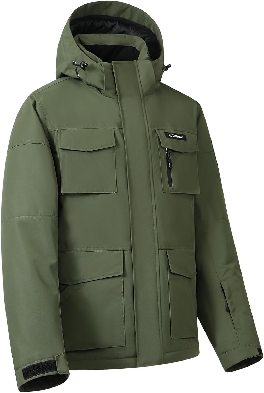 Mens Ski Jacket Waterproof Snowboarding Jacket,Windproof Men Coats Winter Removable Hood for Snowmobile Hiking