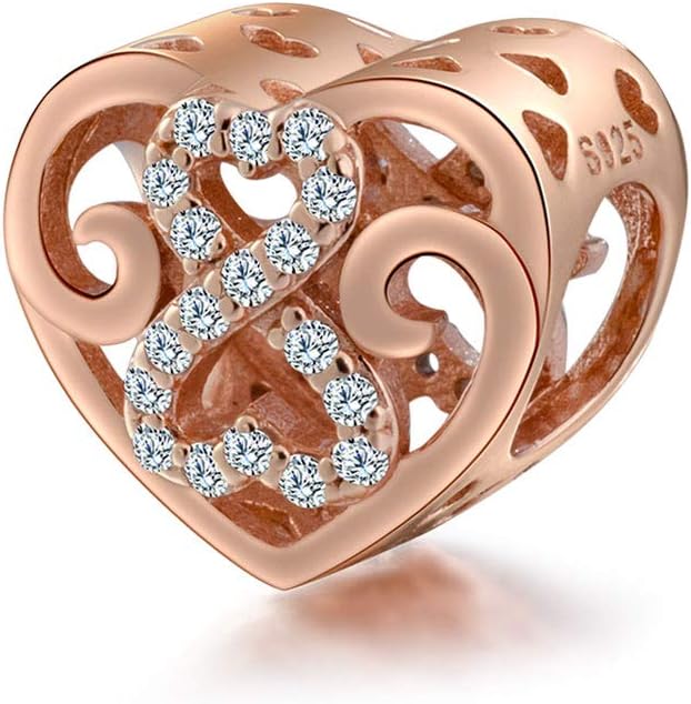 Sambaah Stering Silver Rose Gold Heart Charm