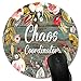 Knseva Funny Quote Round Mouse Pad Custom, Chaos Coordinator Quotes Vintage Colorful Floral Wreath Rustic Old Wood Art Circular Mouse Pads for Computer Laptop