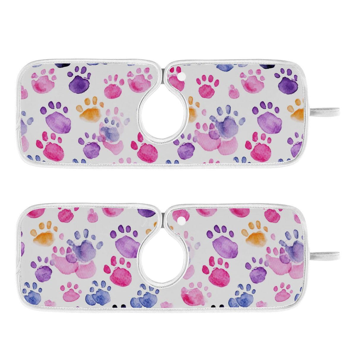 FULUHUAPIN 2 Pack Pet Paws Kitchen Faucet Splash Catcher Absorbent Mat, Polyester Sponges Machine Washable Quick Dry Drying Mat, Sink Accessories 14'' x 5'' 20324130