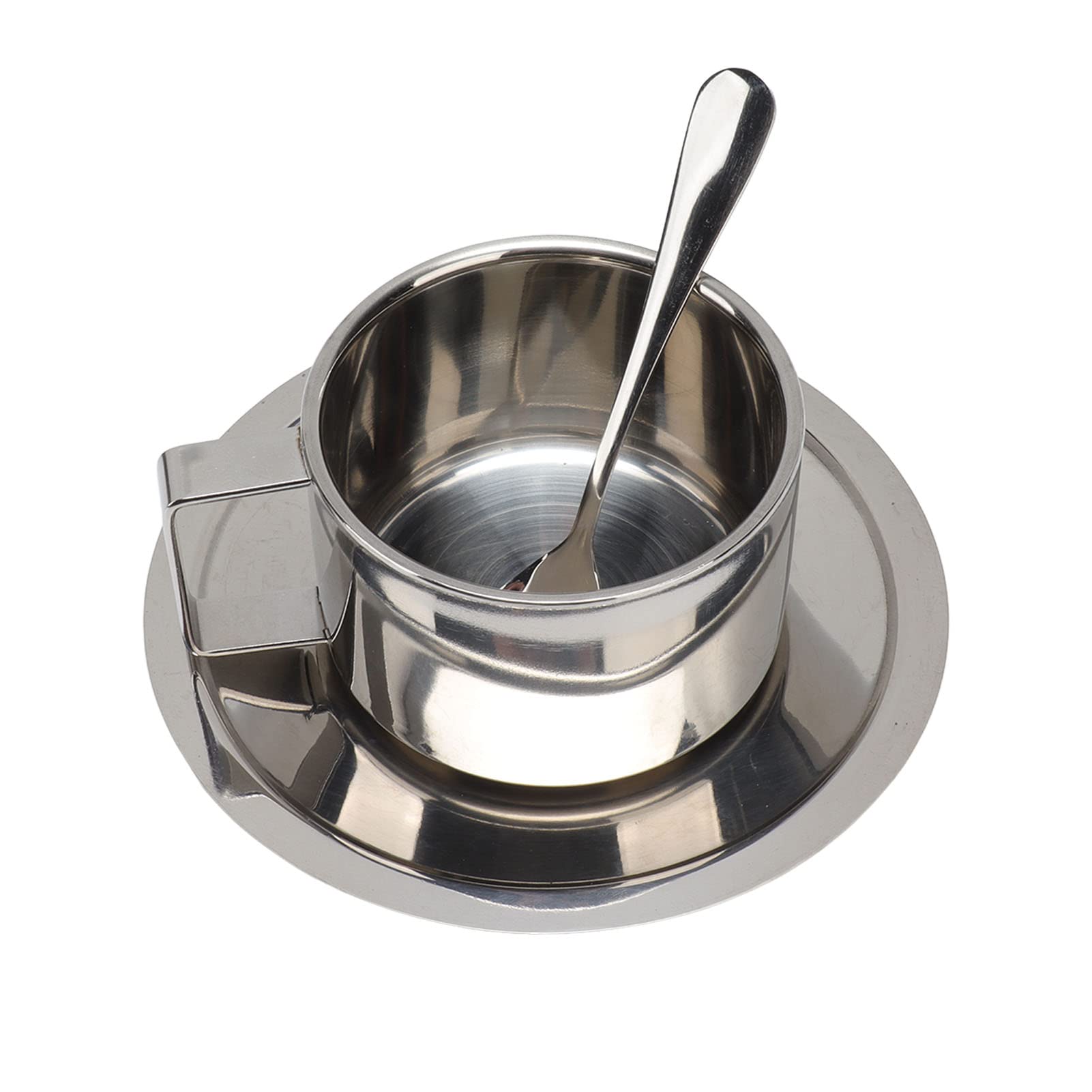 Cocoarm Zestaw Filiżanek do Kawy ze Stali Nierdzewnej, Izolowane Kubki o Podwójnych ściankach do Latte i Cappuccino, Idealne Domowego Biura i na Kemping (200ML)