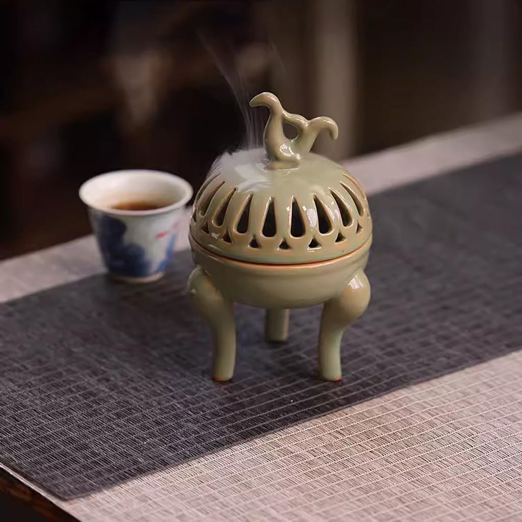 Incense Burner,Incense Stick Holder,Retro Ceramic Aromatherapy Furnace Household Agarwood Incense Burning Ornaments Indoor Incense Incense Burner Incense Holder
