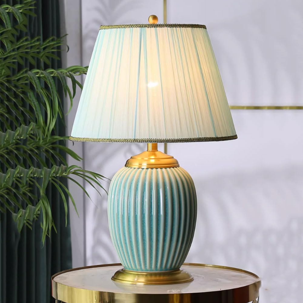 asdchZen 18/21/24" Modern Contemporary Ceramic Lamp For Living Room Desk Decor Lamps For Bedroom Farmhouse Bedside Nightstand End Table Lamps,-C-30 * 46Cm,A-30 * 46CM