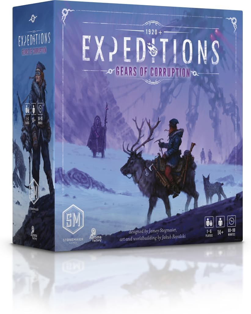 Stonemaier Games: Expeditions: Gears of Corruption Expansion by Jamey Stegmaier | Add to Expeditions - A Strategy Board Game | New Mechs, Characters, Hero Worker, & Map Bonuses | 1-6 Players, 90 Mins