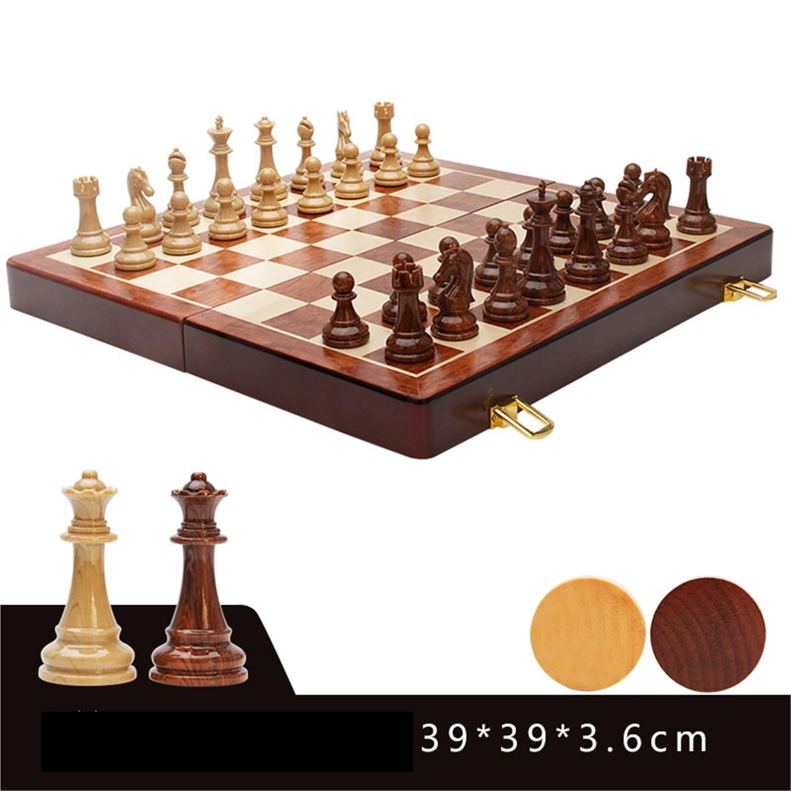 Grand Jeu d'échecs Pliant 2 en 1 Imitation Acrylique échecs