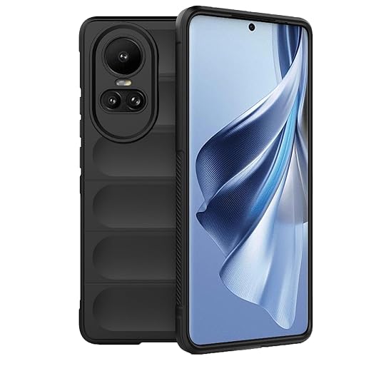 Oppo Reno 10 / Reno 10 Pro Case Cover Silicone Shockproof Protection Camera Case Compatible with (Oppo Reno 10 / Reno 10 Pro) (Black)