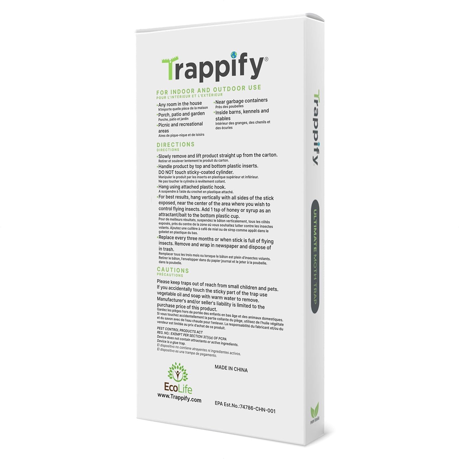 Trappify Ultimative Mottenfallen -Überwachungsfallen für Vorratsmotten für Zuhause, Küche, Kleiderschrank, Schrank, Abstellraum, Vorratsschrank | Einfache Anwendung (24 Stück)