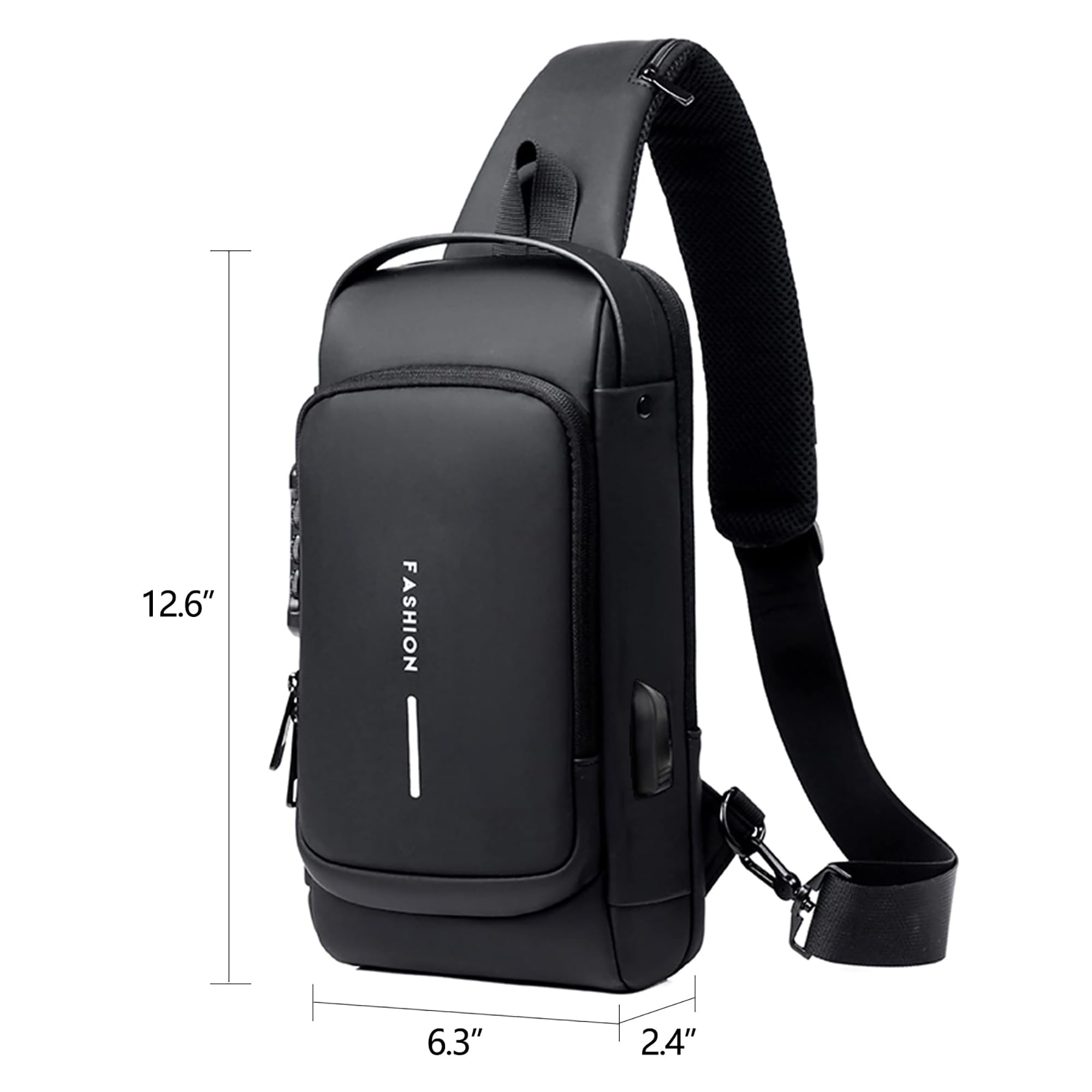 Konelia Antykradzieżowa torba na klatkę piersiową, plecak wodoodporny, torba na ramię crossbody, podróżny codzienny plecak z portem ładowania USB, Styl 2- Szary
