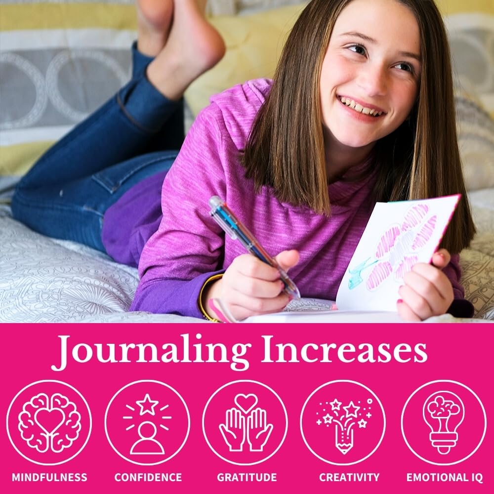 Diary for Girls with Upgraded Lock and Keys - Unicorn Journal Includes Adjustable Bracelet and Multi-Colored Push-Pen | Enjoy Both Lined and Blank Notebook Pages for Secret Writing and Drawing