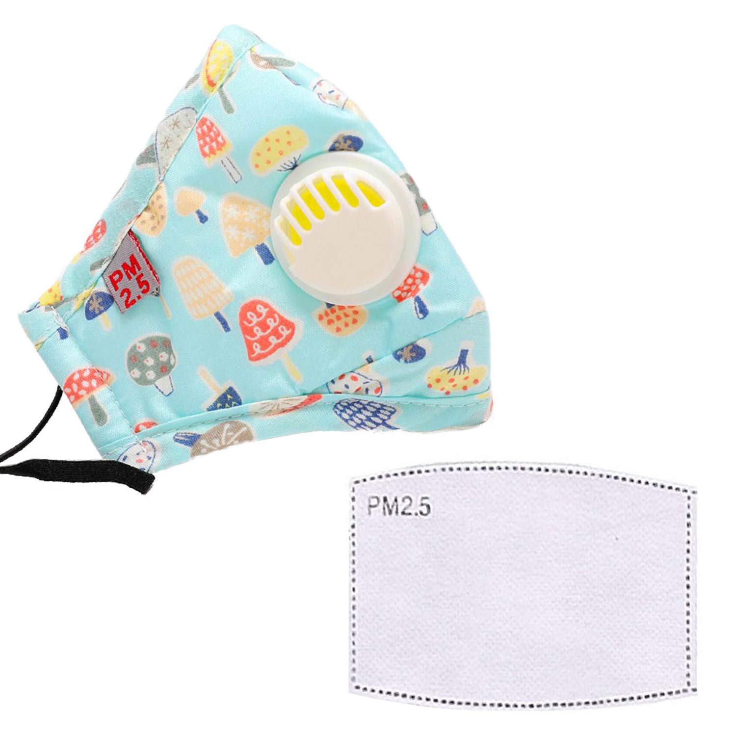 VRITRAZ Cotton Kids Children Pm 2.5 Washable And Reusable Anti Pollution Dust Face Mask With Replaceable Filter (Bluefruit)