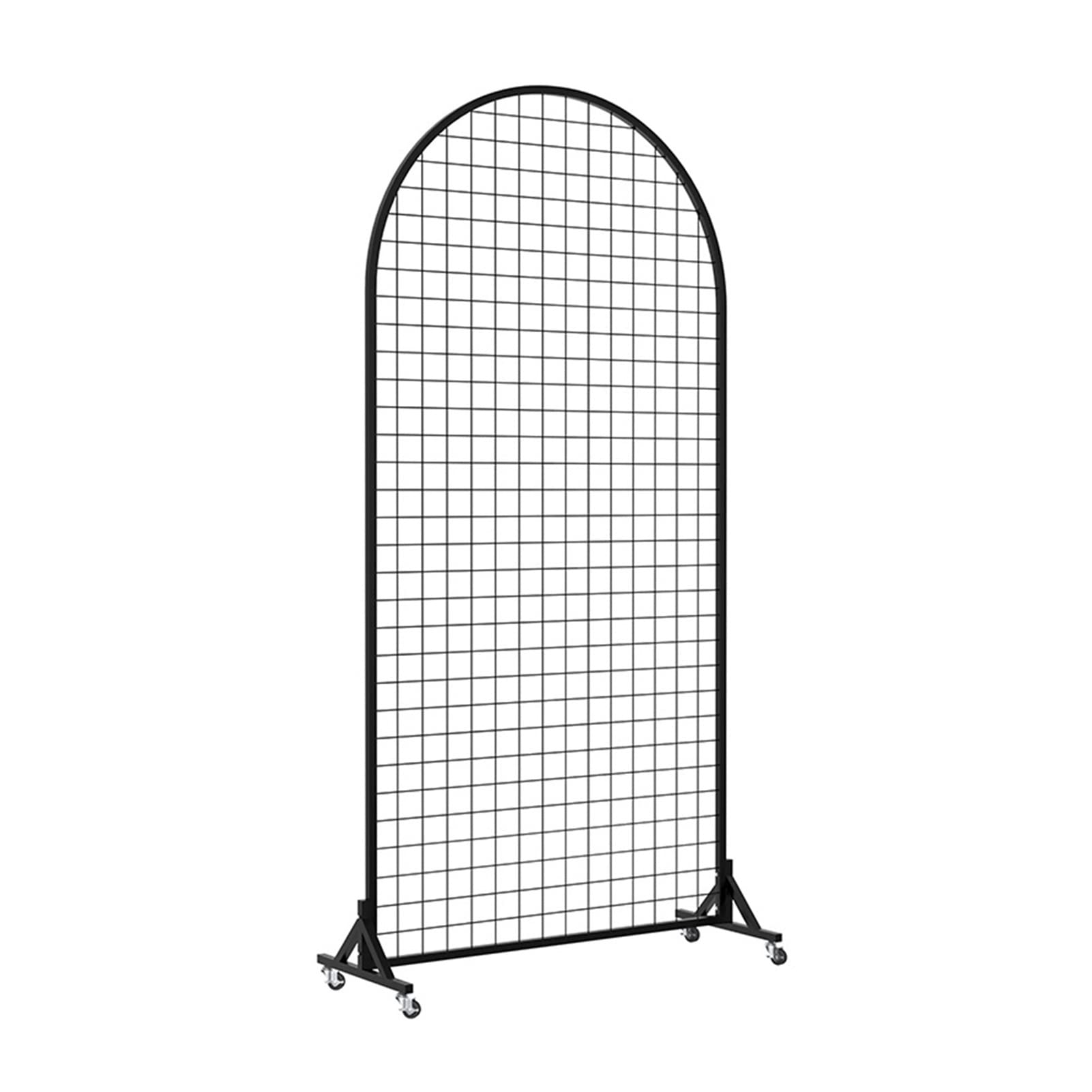 UWYTGF Grid Wall Panel Display Rack,Gridwall Panel Tower with Movable Wheels,Floorstanding Exhibit Kit,Balcony Shop Office Decorative Screen Partition,Home Retail Shopfitting,Black,60X160Cm