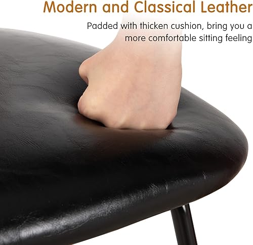 Miniatura 7 de Scurrty Taburete de bar de ratán, taburetes de bar de altura de mostrador, taburetes de bar de cuero para interiores con patas de metal y respaldo