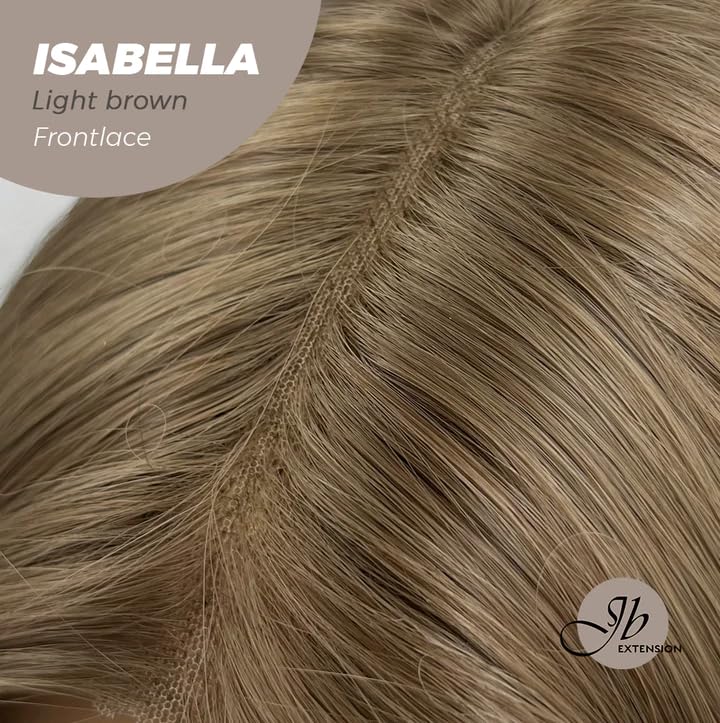 Miniatura 5 de ISABELLA - Peluca de encaje frontal precortada con flequillo lateral, pelucas largas y rizadas para mujer, pelucas sintéticas naturales para uso