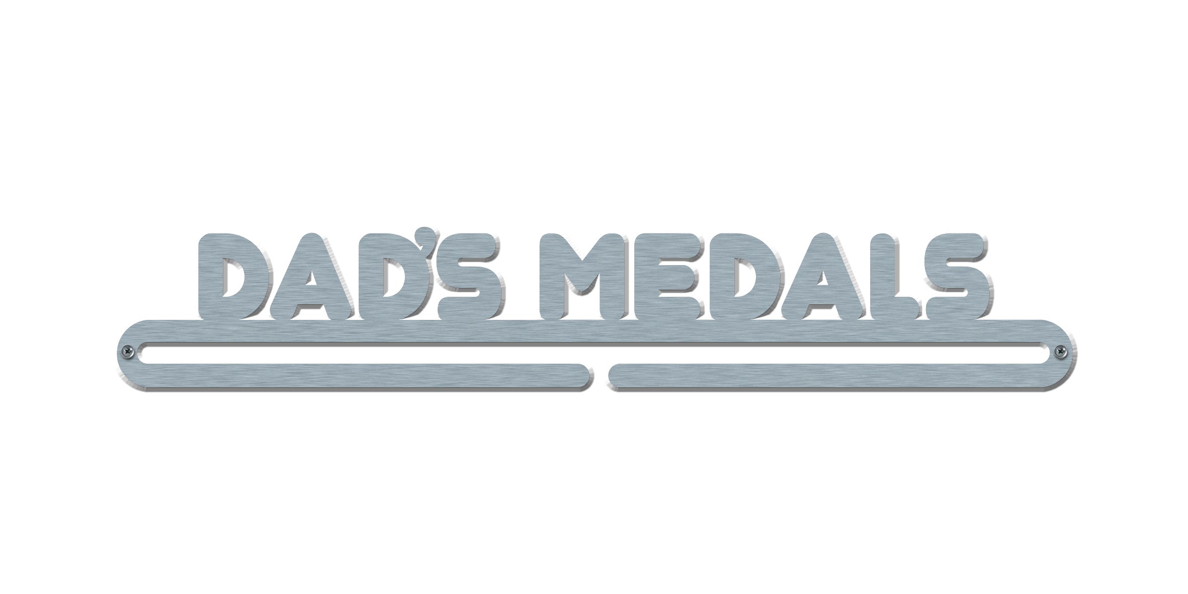 'Dad's Medals' Medal Hanger Display Holder Brushed Stainless Steel - Made in Britain