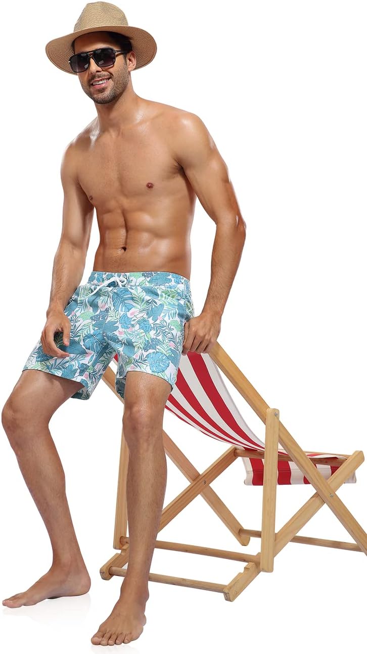 unitop Men's Board Shorts Quick Dry Washed Vintage Bathing Trunks - Image 5
