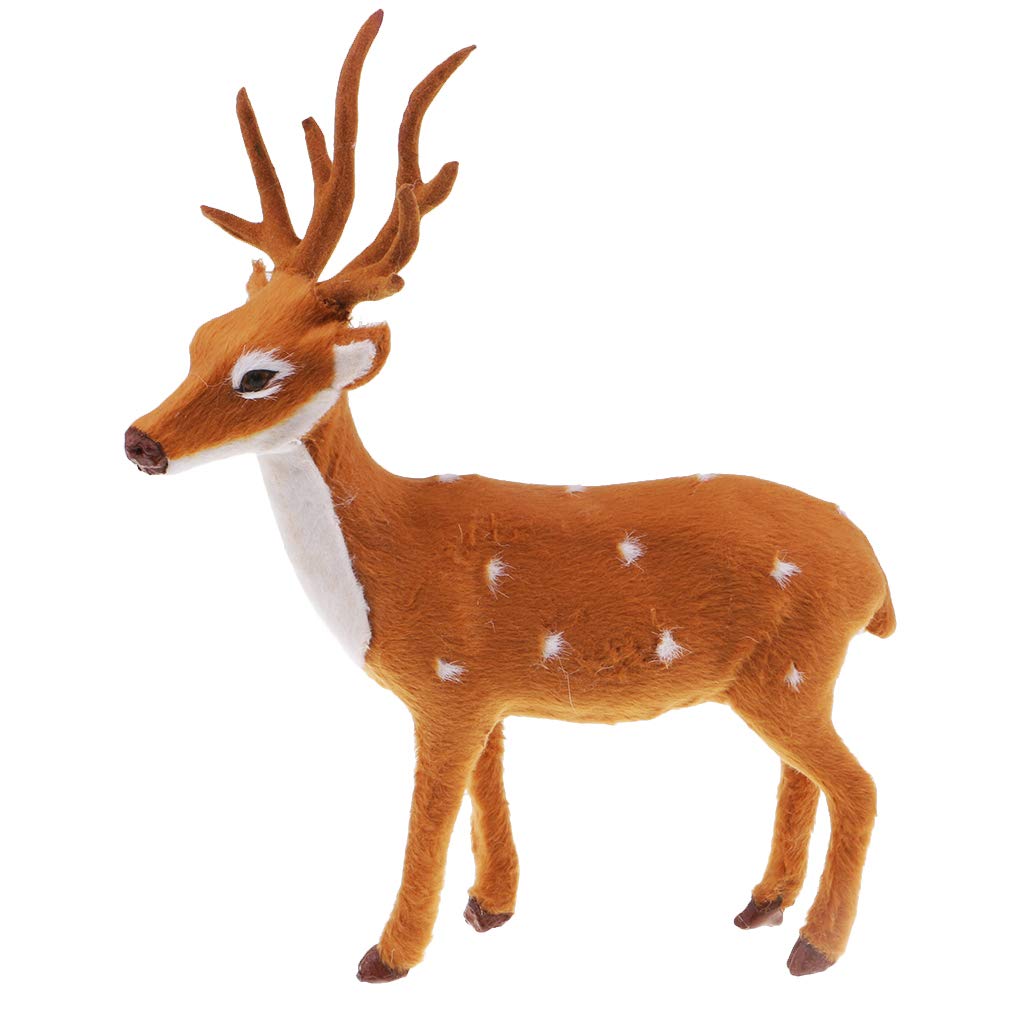 SAZ DEKOR Simation Sika Deer Plush Dolls Kids Toy Deer Christmas Tree Decoration C