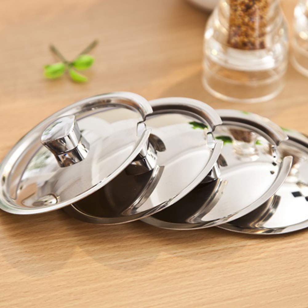 Tarro De Especias De Acero Inoxidable 304 Con Rejilla Creativa Para Facilitar El Tránsito, Base Giratoria Para Un Condimento Más Cómodo, Juego De Tarros De Condimento, Plateado-4jars